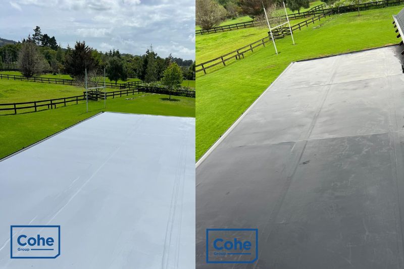 COHE'S roof waterproofing before and after photo